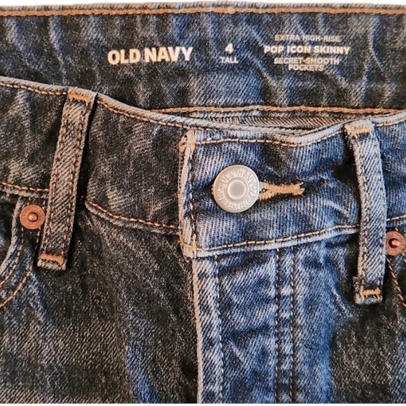 OLD NAVY Pop Icon - Skinny - Xtra Hi-Rise - Ripped - Raw Hem - Sexy - 4 Tall New - Picture 5 of 7